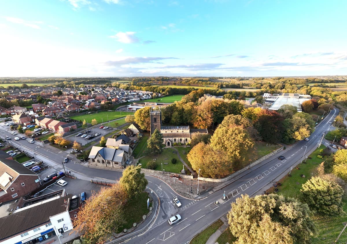 Overhead view of a local area of Pontefract